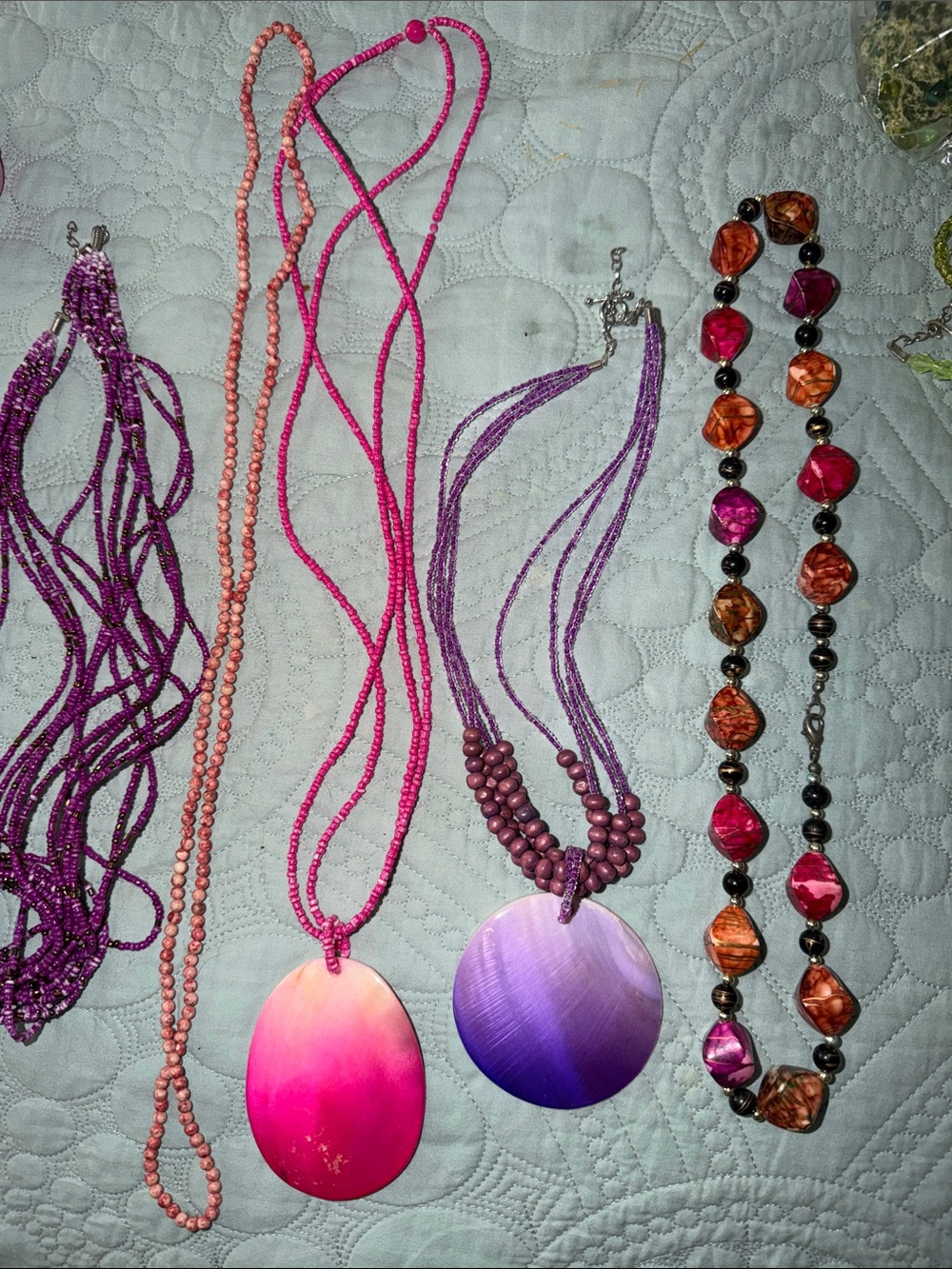 Handmade Pink & Purple Gradient Pendant Necklace - Women Jewelry bundle